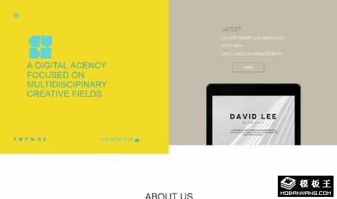 方形企业介绍响应式网页模板