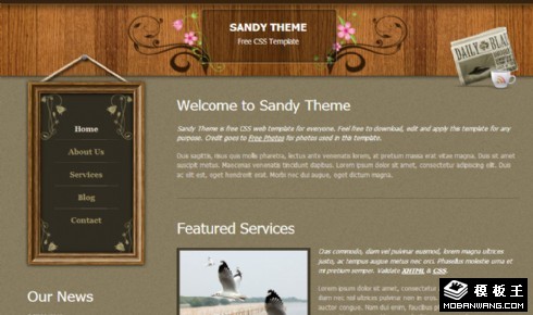 沙色主题介绍网页模板