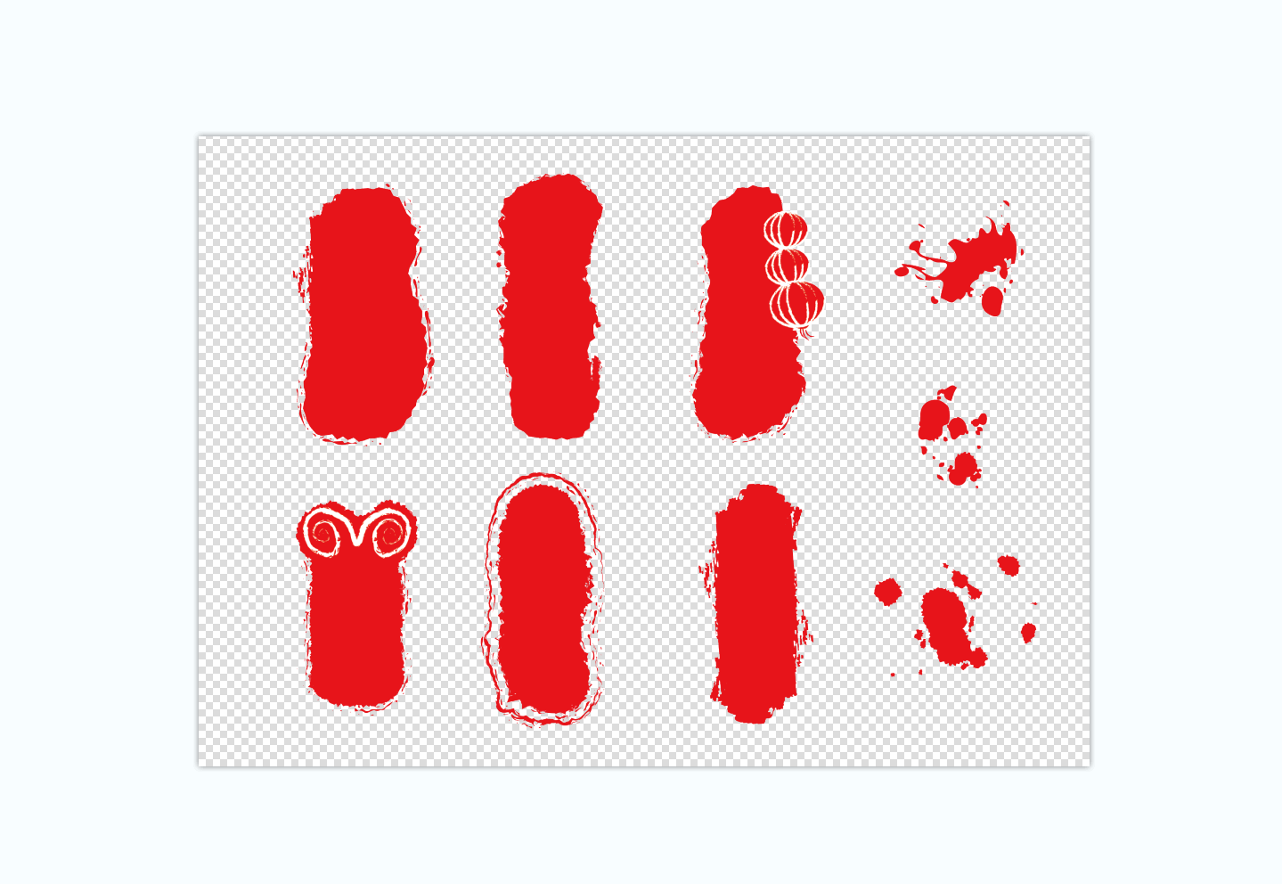 红色印章形状背景