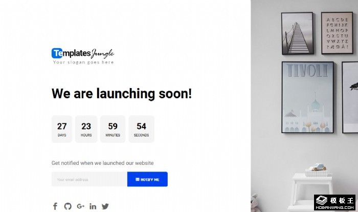 简约居家倒计时网页模板