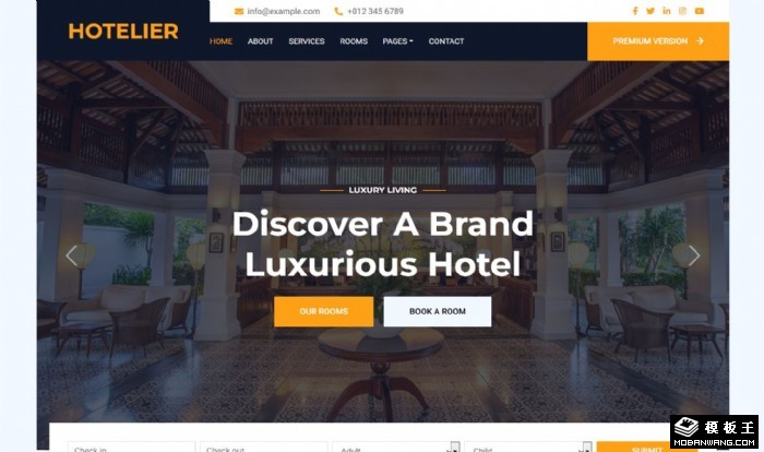 星级酒店综合服务网页模板