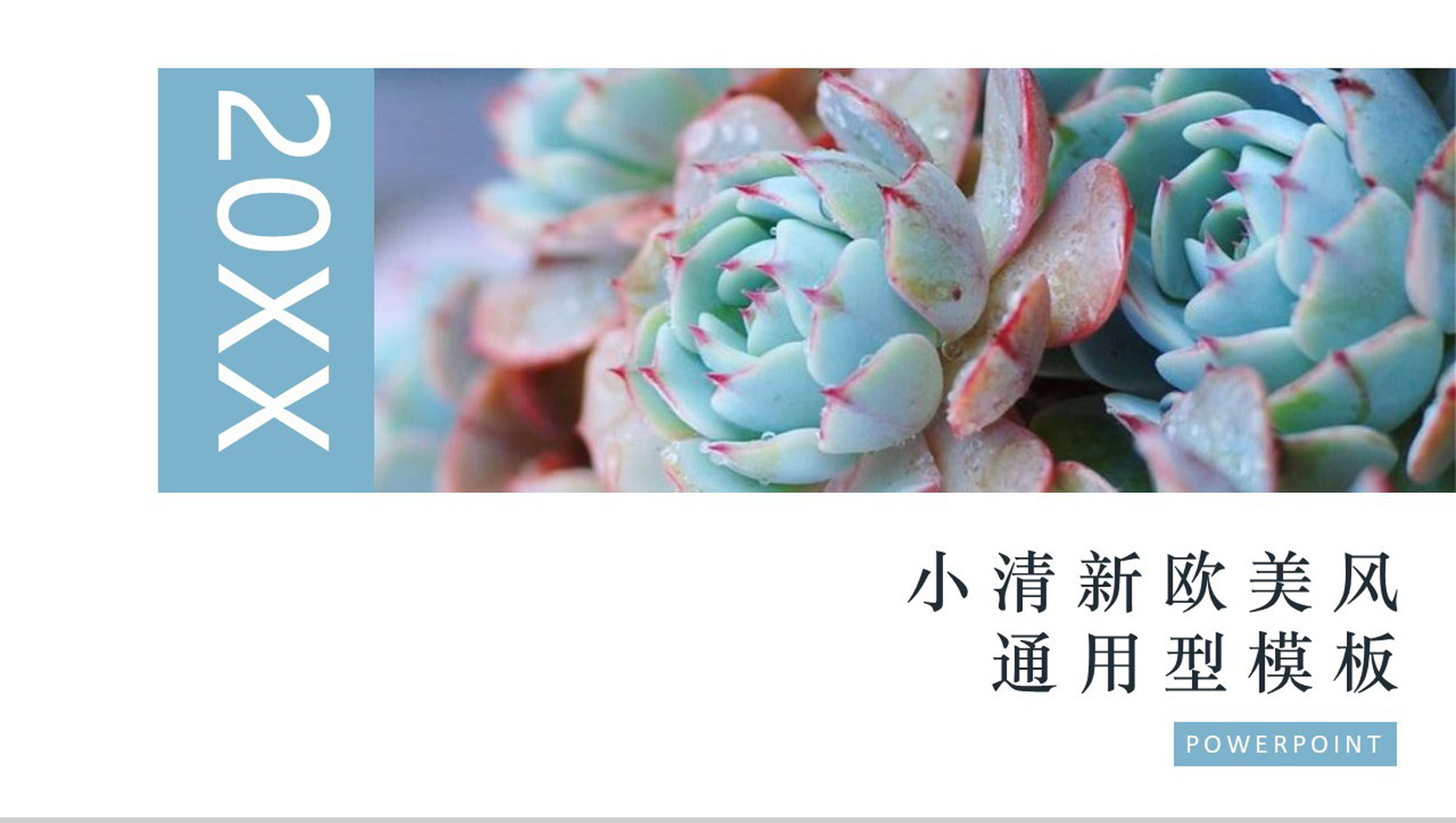 20XX小清新欧美风工作总结商务汇报PPT模板