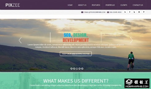 企业项目介绍单页面响应式网页模板
