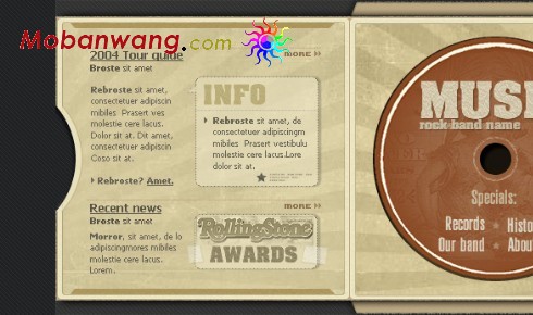 CD唱片封面网页模板