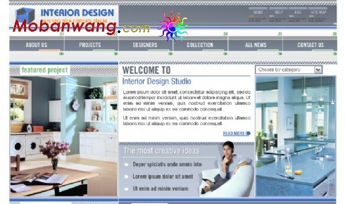 室内装修设计网页模板