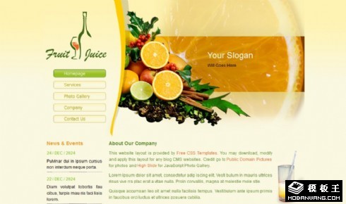天然鲜榨果汁网页模板