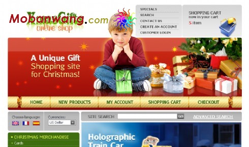 圣诞节礼物网店网站模板