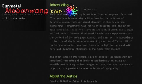 黑色简单BLOG网页模板