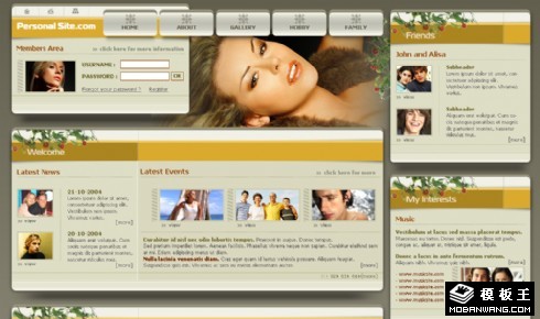 社交信息分享展示网页模板