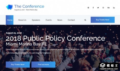 会议沙龙活动展示响应式网站模板