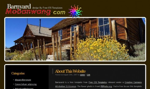 木屋门前黑色BLOG网页模板