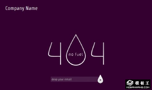 紫色水滴404Error网页模板