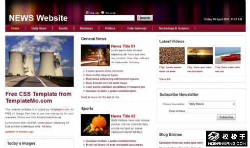 新闻动态信息展示网页模板