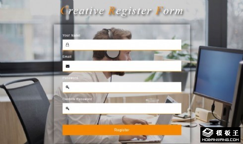 创意用户信息登记响应式网页模板