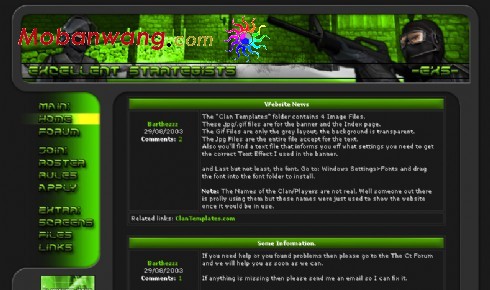 优秀军事战略游戏网页模板