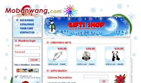 圣诞节礼品商店网页模板