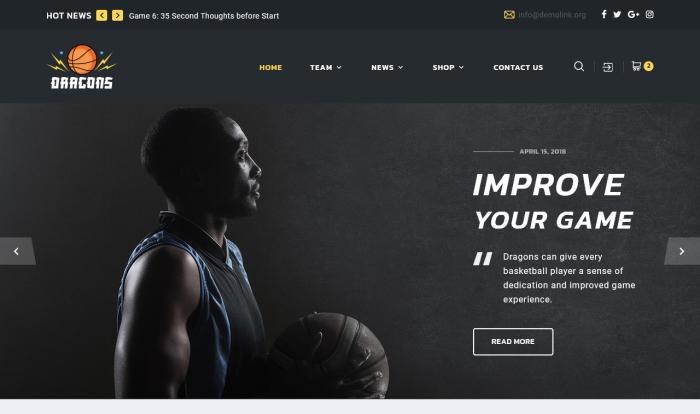 现代篮球主题网站模板