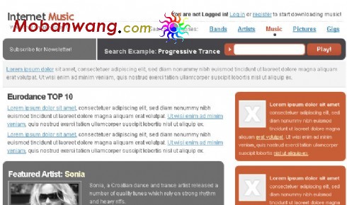 歌星介绍网站模板