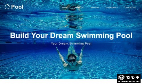 游泳池娱乐活动中心响应式网页模板