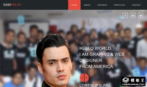 个性团队案例展示响应式网页模板