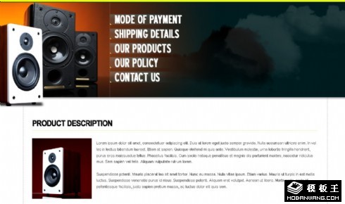 音响产品购买介绍网页模板