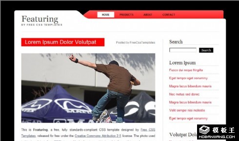 运动信息BLOG网页模板