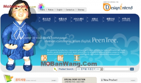 韩国数字人信息网站模板