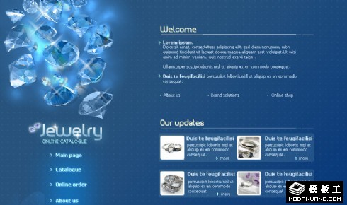 蓝色完美钻石网页模板