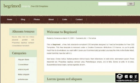 积灰风格BLOG网页模板