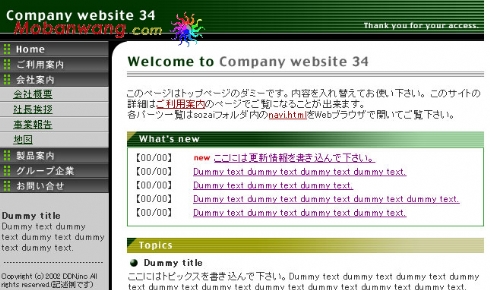 日本公司深绿色网站模板