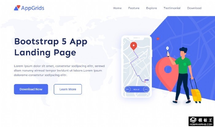 地图定位追踪APP单页面模板