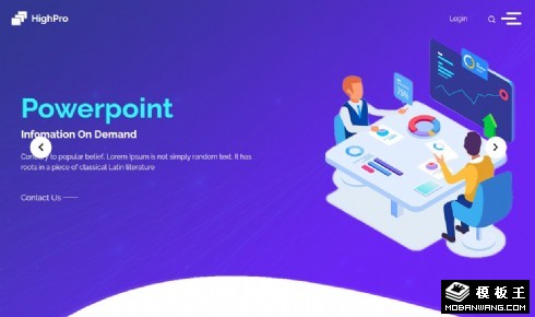 紫色数据演示响应式网页模板