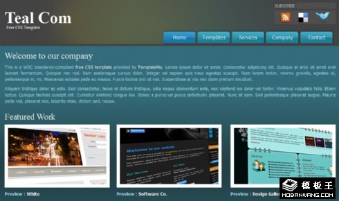 蓝绿企业信息动态网页模板