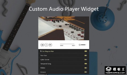 音频图片播放组件网页模板