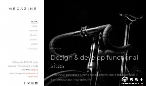 杂志图文展示响应式网站模板