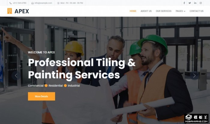 室内翻新设计施工网页模板