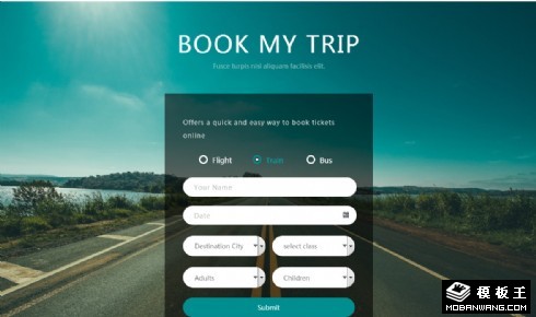 出行订票表单响应式网页模板