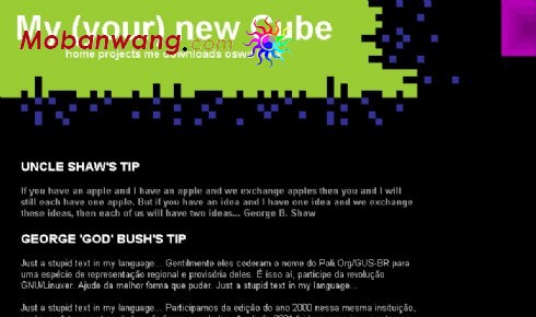 立方体像素黑色网页模板