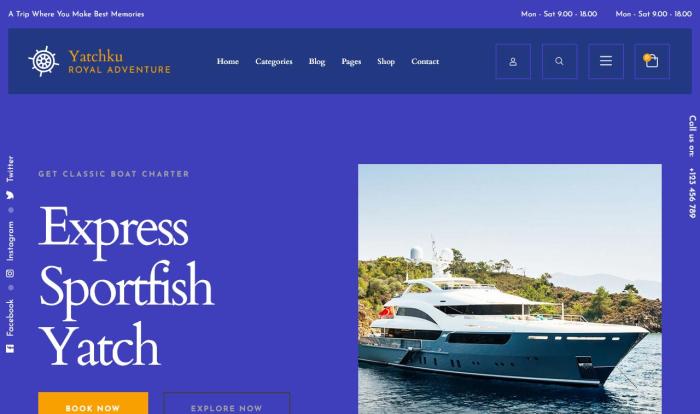 豪华游艇租赁销售专业网站模板