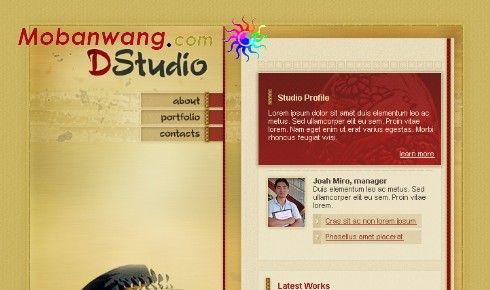 网页平面设计工作室网页模版