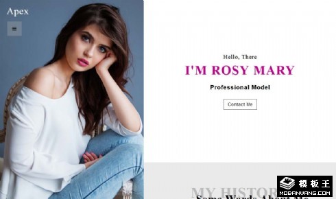 个人模特展示介绍响应式网页模板