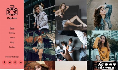 捕获影集展示响应式网页模板