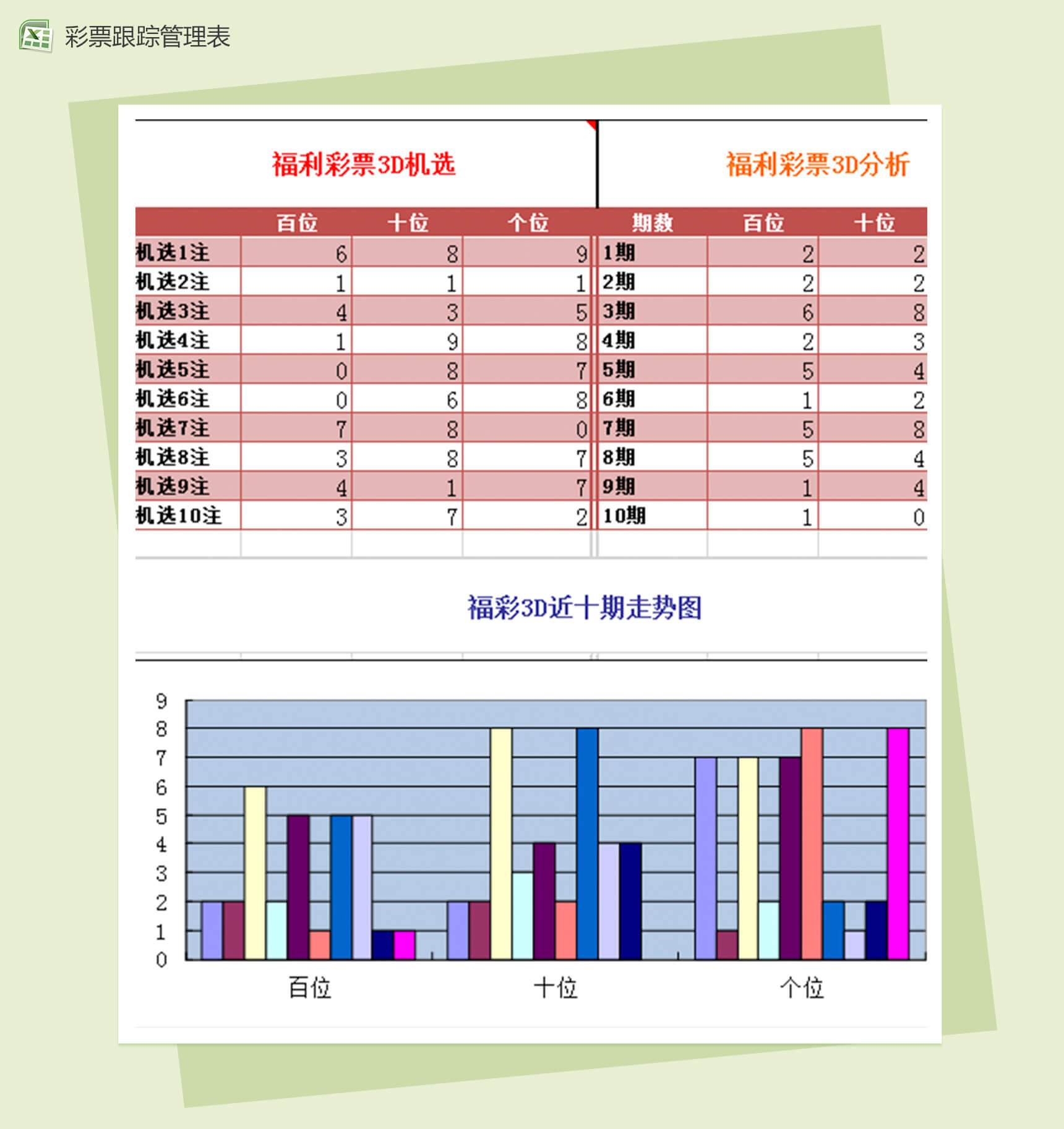 3款彩票跟踪管理表excel模板