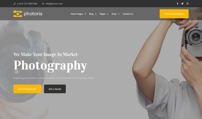 专业摄影机构服务网站模板