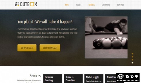 简洁黑白商务机构响应式网页模板