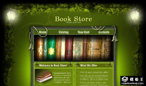 绿色神秘书屋网页模板