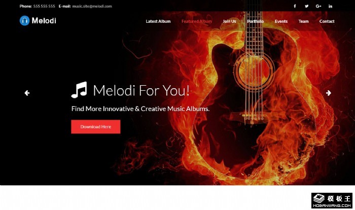 在线音乐试听网页模板