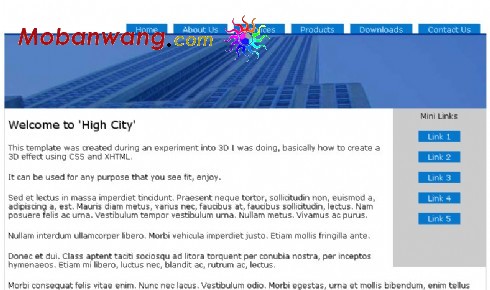 蓝色导航企业信息网页模板