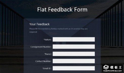 简洁透明信息反馈表单网页模板