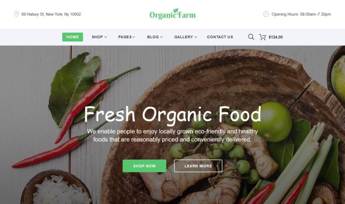 高端有机食品销售网站模板